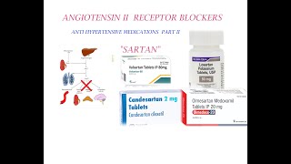 ANGIOTENSIN II RECEPTOR BLOCKERS ANTI HYPERTENSIVE MED PART II [upl. by Halliday]