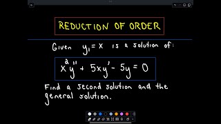 ❖ Reduction of Order Basic Example in Differential Equations ❖ [upl. by Delphina160]