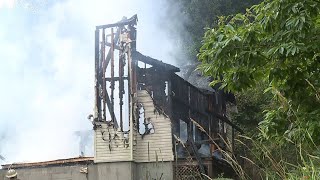 Fire destroys home in Wyoming County [upl. by Homans]