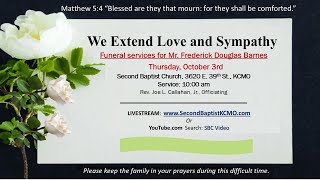 Frederick Barnes Homegoing Services  October 3 2024 [upl. by Aehtela]