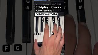 Clocks Song Easy Piano Tutorial pianotutorial shorts [upl. by Ojillib]