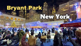 Bryant Park Winter Village Christmas Walk Manhattan New York christmas skating newyork [upl. by Willie]