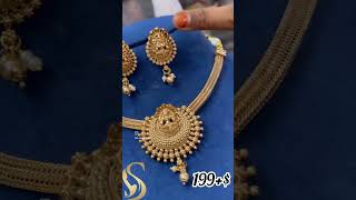 matte finish Neckset collection price 199 whatsapp me 7845550170srijewelsmadurai [upl. by Sherburne654]