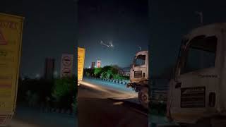 Plane crossed over aeroplane plane planespotting sky dark night landing machine fly speed [upl. by Boigie199]