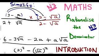 Rationalise the Denominator  Surds mathszoneafricanmotives [upl. by Grethel]