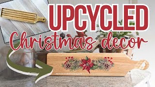 🎄 Upcycled Thrift Store Cutting Board for Inexpensive Christmas Decor  More Christmas Decor Ideas [upl. by Brittne]