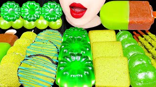 ASMR MUKBANG Green Tea Ice cream Warabi mochi Sticky Rice cake Malcha Choco Cooking amp Eating [upl. by Cia]