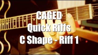 CAGED Quick Riff  C Shape Riff 1  Tom Strahle  Pro Guitar Secrets [upl. by Nuahsar]