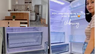 Unboxing our new ref2door Bottom Freezer Panasonic Econovi Inverter 102 cuft [upl. by Furlong]