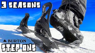 Burton Step On Bindings Review  3 years Later  In Powder [upl. by Retloc]