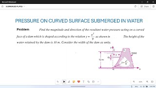 Hydrostatic forces on submerged Surfaces 19 Force on reservoirdam wall [upl. by Reel360]