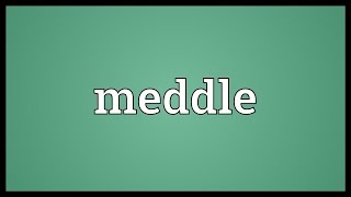 Meddle Meaning [upl. by Jesselyn]