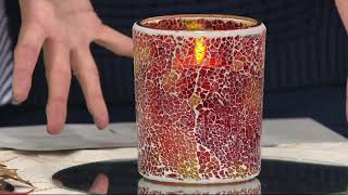 Luminara Mosaic Glass Candleholder with Flameless Candle on QVC [upl. by Meridel301]