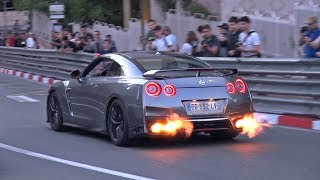 BEST OF NISSAN GTR R35 in MONACO 🔥 Accelerations amp Flames [upl. by Herwig269]