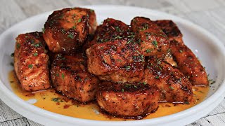 Honey Butter Garlic Glazed Salmon Bites [upl. by Bernardi]