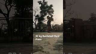 32 kg Kettlebell Bent Press [upl. by Ahsakal]