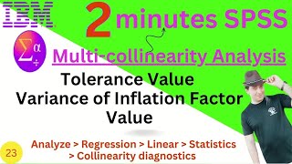 Multicollinearity Analysis in SPSS  Tolerance Value  Variance of inflation factor ValueVIF [upl. by Stent259]