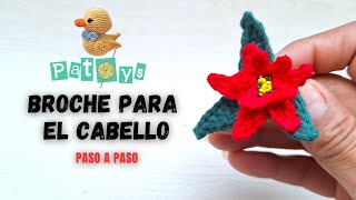 TUTORIAL DE FLOR DE NOCHEBUENA PINZA  BROCHE [upl. by Saqaw]