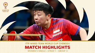 Zeng Jian vs Cheng HsienTzu  SGP vs TPE WS  Stage 1  ITTFWorldCup 2024 [upl. by Paschasia]