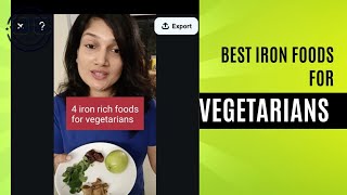 4 iron rich foods for vegetarians Foods for anaemia in women irondeficiencyanaemia womenhealth [upl. by Hugo]