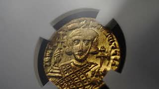 Byzantine Empire Constantinople AV Solidus cAD 705 – Justinian II second reign 705711 NGC MS [upl. by Crispin]