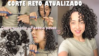 COMO CORTO MEU CABELO CACHEADO SOZINHA  CORTE RETO CABELO CACHEADO  Oeslanhiny Nunes [upl. by Nile]