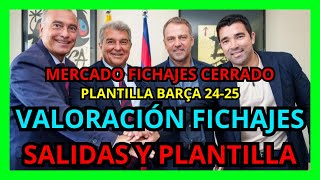 MERCADO DE FICHAJES CERRADO  MI VALORACIÓN DE LA PLANTILLA VENTAS Y FICHAJES DEL BARÇA 2425 [upl. by Daveda]