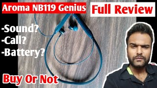 Aroma NB119 Genius Neckband Full Review Unboxing 😃 Fast Charge Support [upl. by Icyaj]