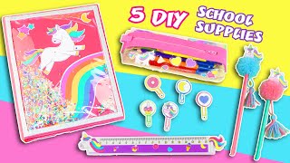 5 DIY 🦄 UNICORN【 School Supplies 】  Back to SCHOOL  aPasos Crafts DIY [upl. by Allekim428]