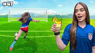 50 SHOTS DRUNK vs 50 SHOTS SOBER FOOTBALL CHALLENGE [upl. by Martita]