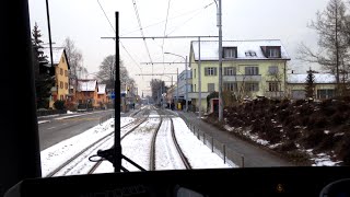 VBZ Zürich Tram  Linie 7 Bahnhof Stettbach  Wollishofen  Bombardier Be 56 Cobra [upl. by Enelyk]