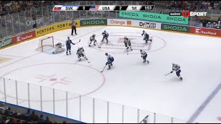 Juraj Slafkovsky Scores a Beauty vs Cole Caufield in WC Warmup  Highlights 5724 [upl. by Denman]