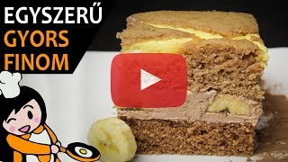 Rácsos sütemény csokoládékrémmel és banánnal  Recept Videók [upl. by Gnauq]