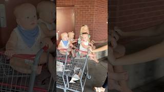 How to shop with Triplets and a Toddler 🤣 mom dad triplets baby cute [upl. by Maddeu]