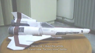 Battlestar Galactica papercraft Viper Mark IIwmv [upl. by Wyly]