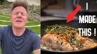 I made GORDON RAMSAYS PAN SEARED CRISPY SALMON RECIPE  Its actually SO GOOD [upl. by Ahsenar240]