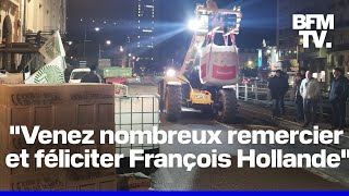 La permanence de François Hollande emmurée par des agriculteurs à Tulle [upl. by Strickler]