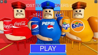 COLA VS PEPSI VS FANTA BARRYS PRISON RUN OBBY roblox scaryobby [upl. by Daiz]