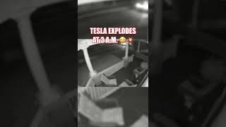 TESLA EXPLODES IN GARAGE AT 3 AM 🤯💥 cars automobile tesla explosion teslamodel3 electric [upl. by Yanetruoc805]