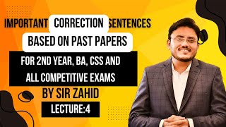 2nd Year English Correction of Sentences  BA English Correction of Sentences  Common Errors [upl. by Paolina]