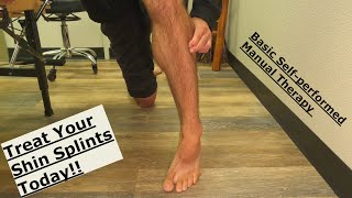 Shin splint manual therapy  Selfperformed myofascial release [upl. by Bertie]