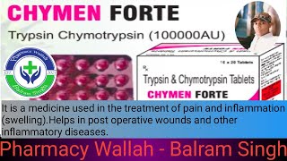 Trypsin Chymotrypsin Tab Use Sides Effects Contraindications Brand Name PWBalramSingh [upl. by Ahsinal]