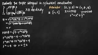 Converting triple integrals to cylindrical coordinates KristaKingMath [upl. by Nerine425]