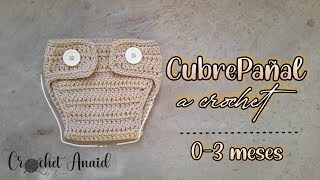 CUBREPAÑAL A CROCHET  03 meses  Crochet Anaid [upl. by Anitneuq]