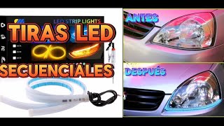 Como instalar tiras led DRL secuenciales a Nissan Platina  Renault Clio [upl. by Lindsy]