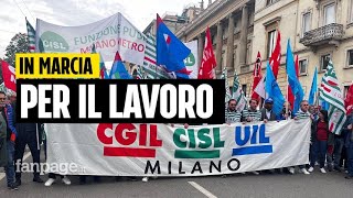 Corteo primo maggio a Milano Cgil Cisl e Uil quotVogliamo andare al lavoro sicuri e tornare viviquot [upl. by Kalie465]