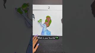 Which Tiana’s hair is your favorite 👩🏾‍🦱💚 shorts princess hair drawing art artist craft [upl. by Nirel207]