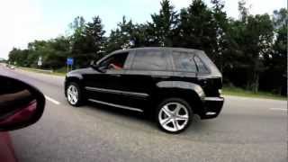 09 Jeep SRT8 FULL SLP exhaust video [upl. by Popelka]