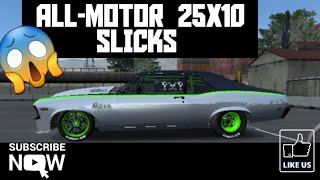 no limit drag racing 20 chevy nova big block all motor on 25x10 slicks ⅛ mile tune [upl. by Hannahs253]