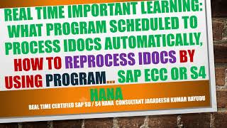 WHAT PROGRAM SCHEDULED TO PROCESS IDOCS AUTOMATICALLY how to reprocess idocs by using program… sap [upl. by Anyer]